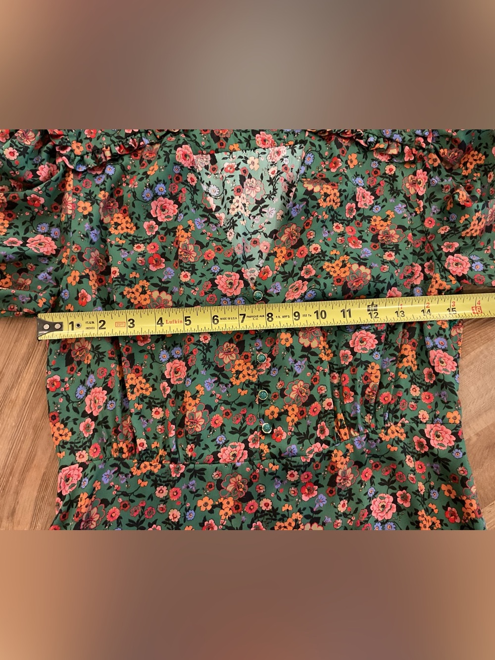 Sandro Marta Green Floral Ruffle Mini Dress NEW - Picture 9 of 10